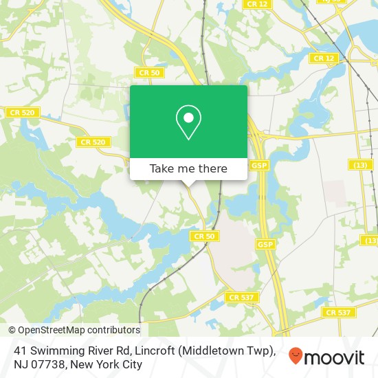41 Swimming River Rd, Lincroft (Middletown Twp), NJ 07738 map