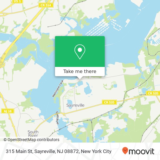 Mapa de 315 Main St, Sayreville, NJ 08872