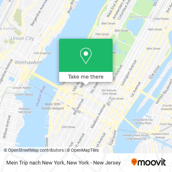 Mapa de Mein Trip nach New York