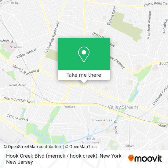 Hook Creek Blvd (merrick / hook creek) map