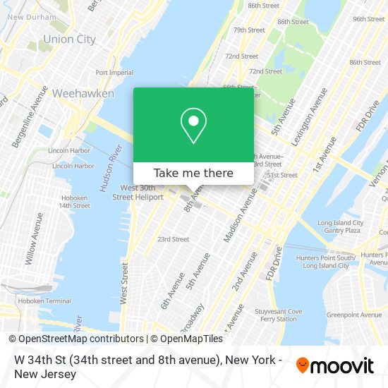 Mapa de W 34th St (34th street and 8th avenue)