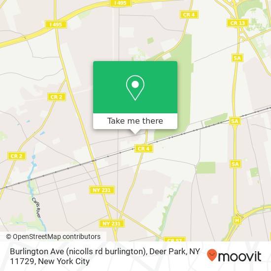 Mapa de Burlington Ave (nicolls rd burlington), Deer Park, NY 11729