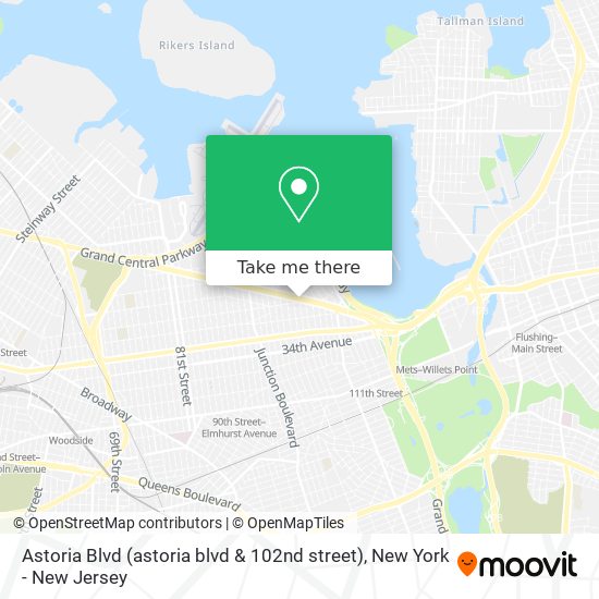 Mapa de Astoria Blvd (astoria blvd & 102nd street)