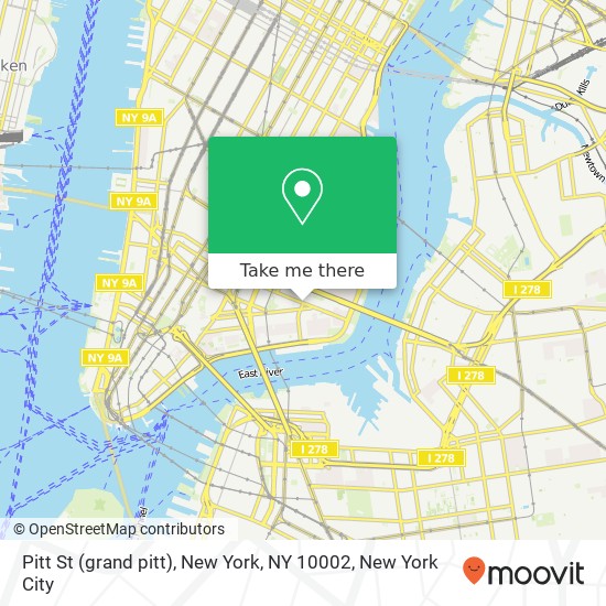 Mapa de Pitt St (grand pitt), New York, NY 10002