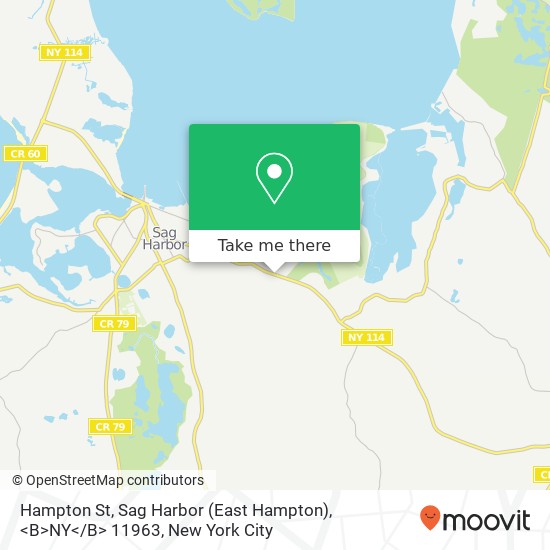 Mapa de Hampton St, Sag Harbor (East Hampton), <B>NY< / B> 11963