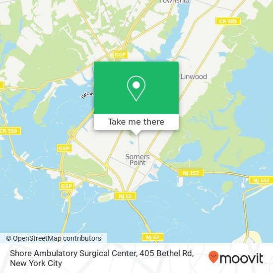 Shore Ambulatory Surgical Center, 405 Bethel Rd map