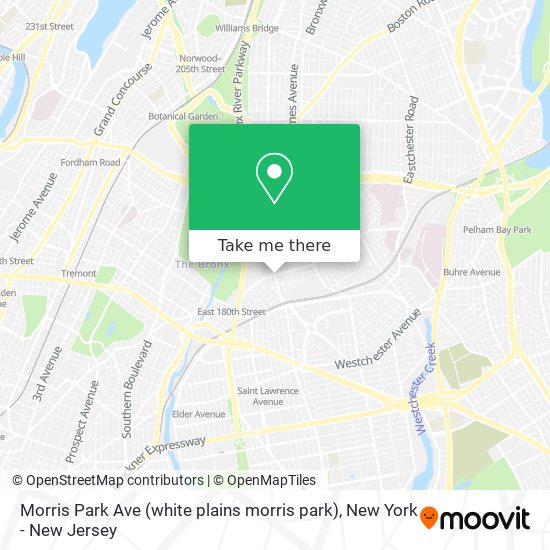 Morris Park Ave (white plains morris park) map