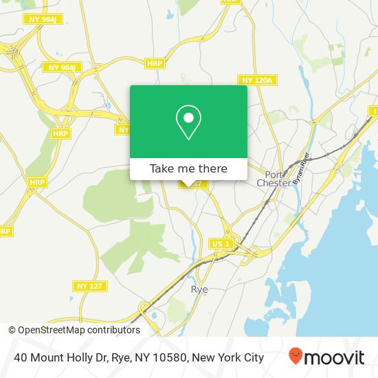 Mapa de 40 Mount Holly Dr, Rye, NY 10580