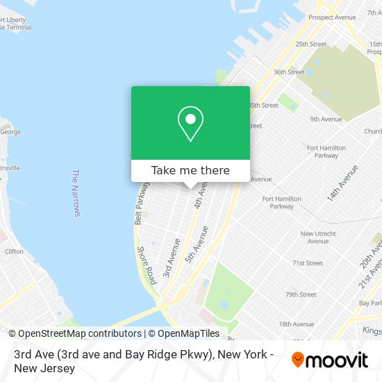 3rd Ave (3rd ave and Bay Ridge Pkwy) map