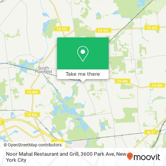 Mapa de Noor Mahal Restaurant and Grill, 3600 Park Ave