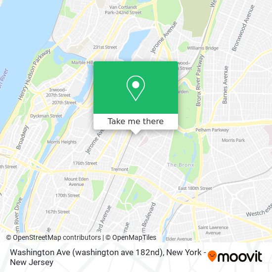 Mapa de Washington Ave (washington ave 182nd)