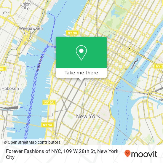 Mapa de Forever Fashions of NYC, 109 W 28th St