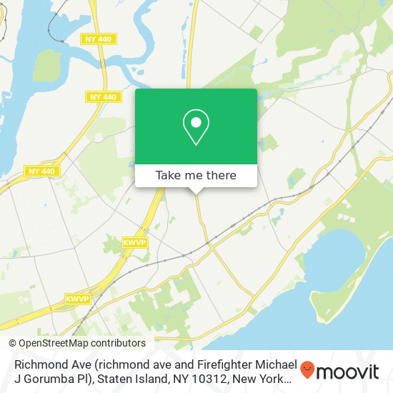 Mapa de Richmond Ave (richmond ave and Firefighter Michael J Gorumba Pl), Staten Island, NY 10312