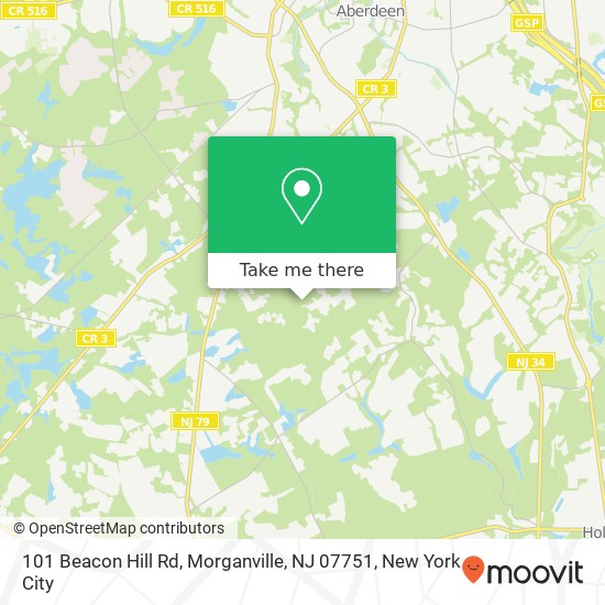 Mapa de 101 Beacon Hill Rd, Morganville, NJ 07751