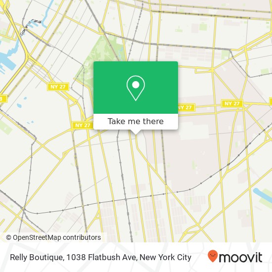 Mapa de Relly Boutique, 1038 Flatbush Ave