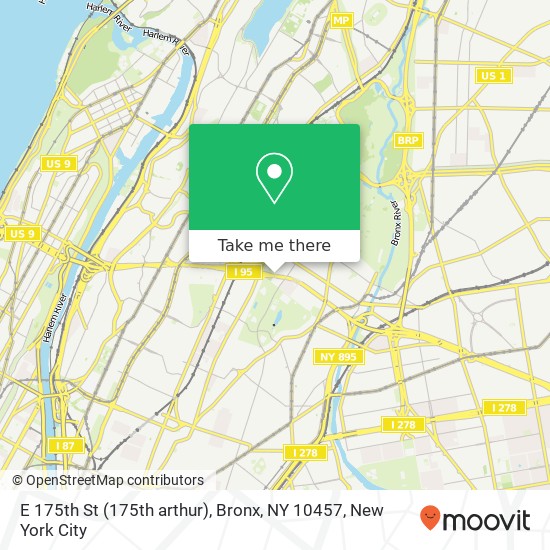 E 175th St (175th arthur), Bronx, NY 10457 map
