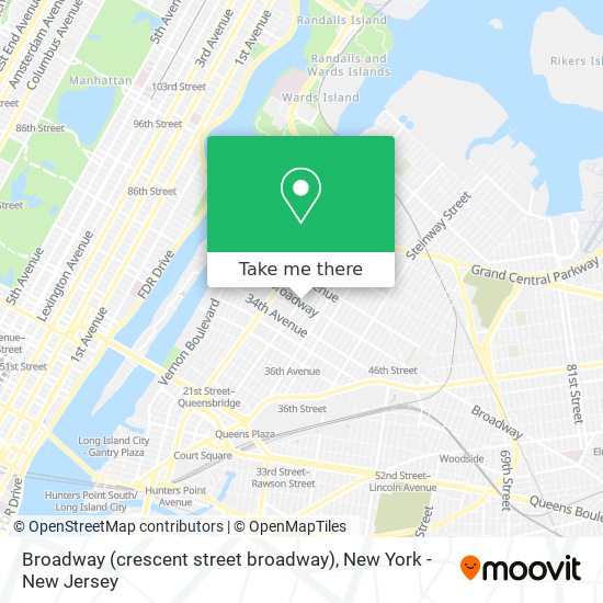 Broadway (crescent street broadway) map