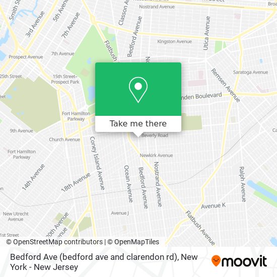 Bedford Ave (bedford ave and clarendon rd) map