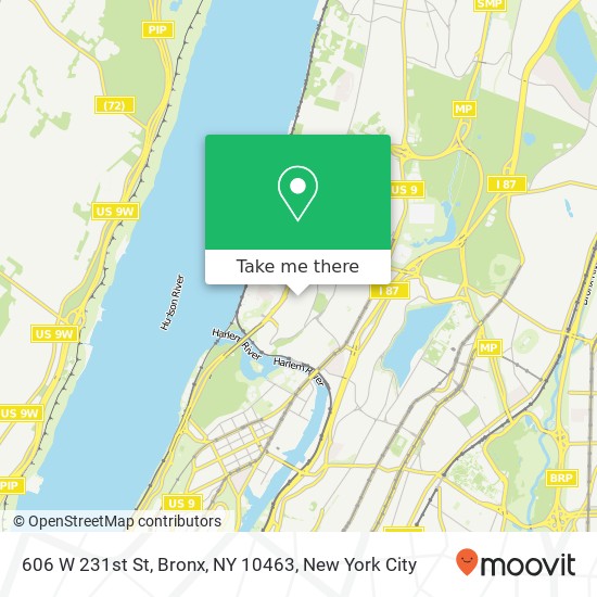 Mapa de 606 W 231st St, Bronx, NY 10463