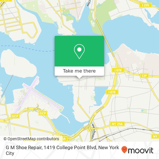 Mapa de G M Shoe Repair, 1419 College Point Blvd