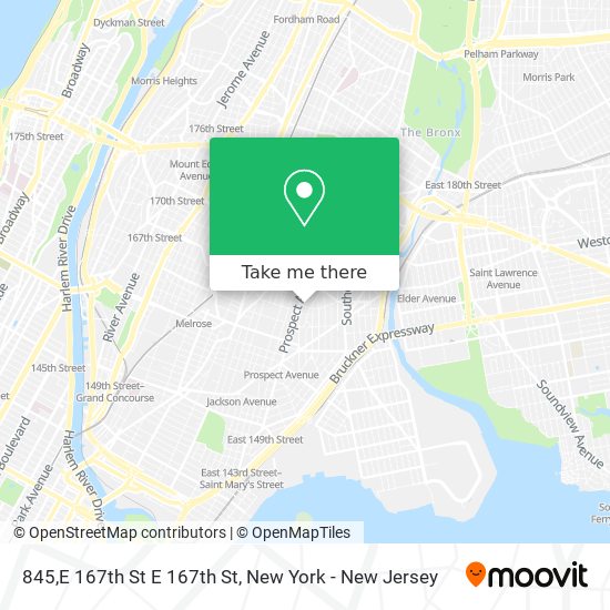 845,E 167th St E 167th St map