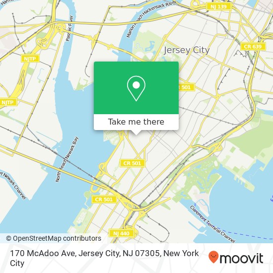 170 McAdoo Ave, Jersey City, NJ 07305 map