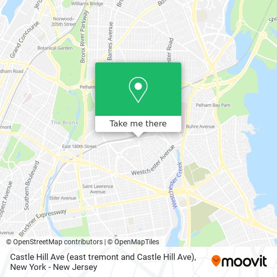 Mapa de Castle Hill Ave (east tremont and Castle Hill Ave)