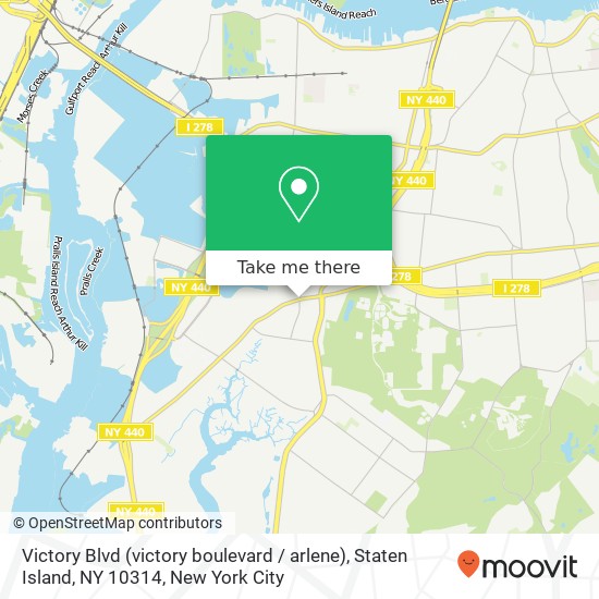 Mapa de Victory Blvd (victory boulevard / arlene), Staten Island, NY 10314