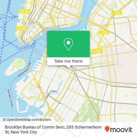 Mapa de Brooklyn Bureau of Comm Sevc, 285 Schermerhorn St