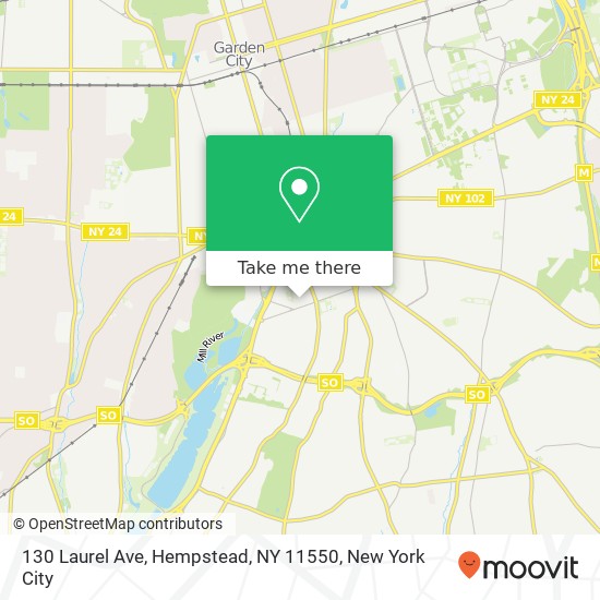 Mapa de 130 Laurel Ave, Hempstead, NY 11550