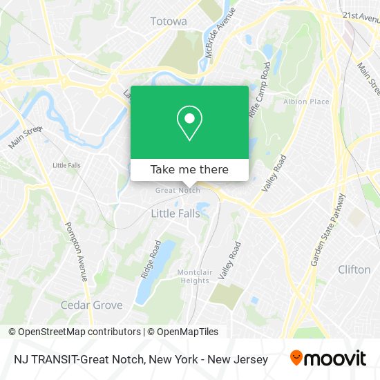 NJ TRANSIT-Great Notch map