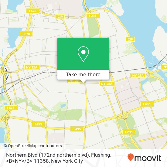 Northern Blvd (172nd northern blvd), Flushing, <B>NY< / B> 11358 map