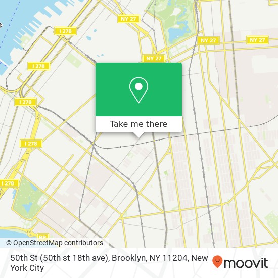 Mapa de 50th St (50th st 18th ave), Brooklyn, NY 11204
