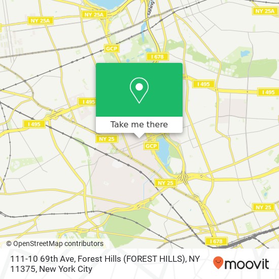 Mapa de 111-10 69th Ave, Forest Hills (FOREST HILLS), NY 11375
