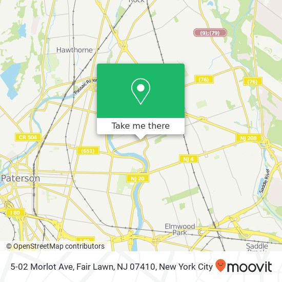 Mapa de 5-02 Morlot Ave, Fair Lawn, NJ 07410