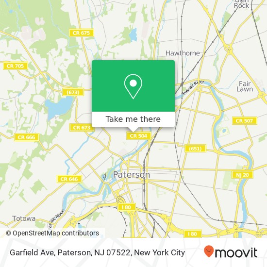 Mapa de Garfield Ave, Paterson, NJ 07522