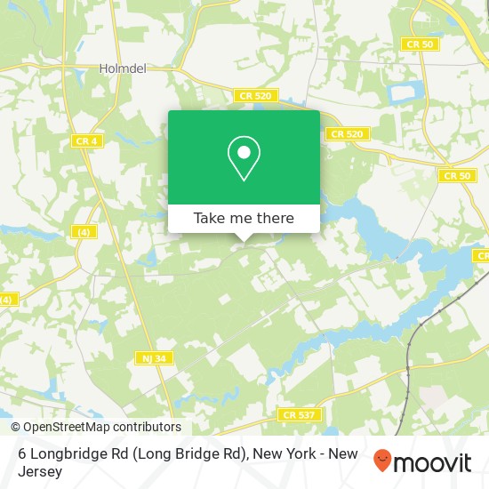 Mapa de 6 Longbridge Rd (Long Bridge Rd), Colts Neck, NJ 07722