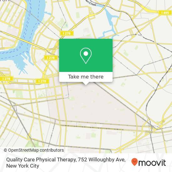 Mapa de Quality Care Physical Therapy, 752 Willoughby Ave