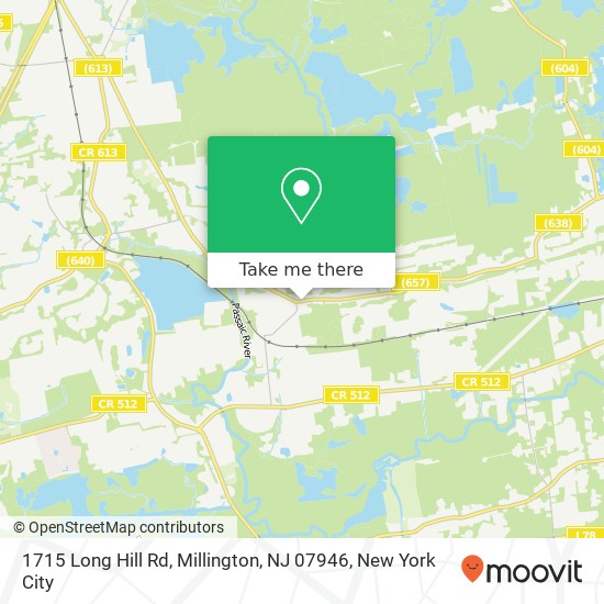 Mapa de 1715 Long Hill Rd, Millington, NJ 07946