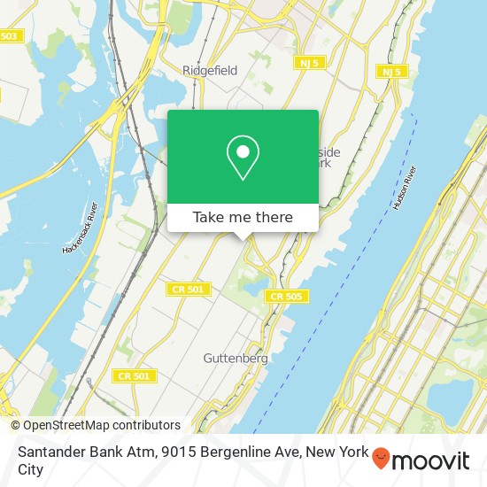 Mapa de Santander Bank Atm, 9015 Bergenline Ave
