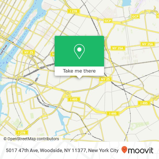 Mapa de 5017 47th Ave, Woodside, NY 11377