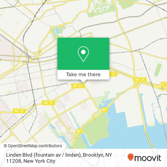 Mapa de Linden Blvd (fountain av / linden), Brooklyn, NY 11208