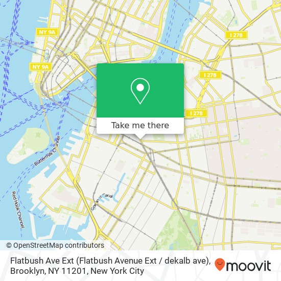 Mapa de Flatbush Ave Ext (Flatbush Avenue Ext / dekalb ave), Brooklyn, NY 11201