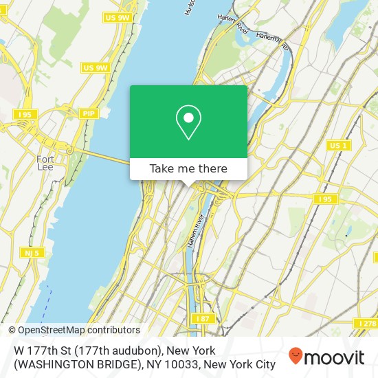 W 177th St (177th audubon), New York (WASHINGTON BRIDGE), NY 10033 map