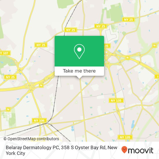 Mapa de Belaray Dermatology PC, 358 S Oyster Bay Rd