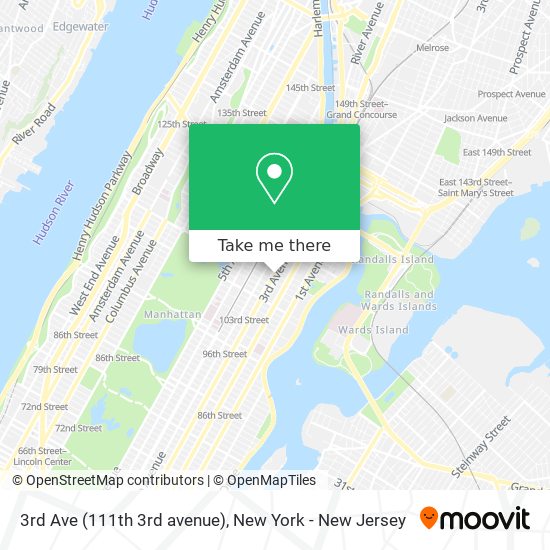 3rd Ave (111th 3rd avenue) map