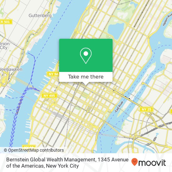 Bernstein Global Wealth Management, 1345 Avenue of the Americas map