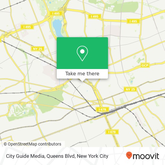 Mapa de City Guide Media, Queens Blvd