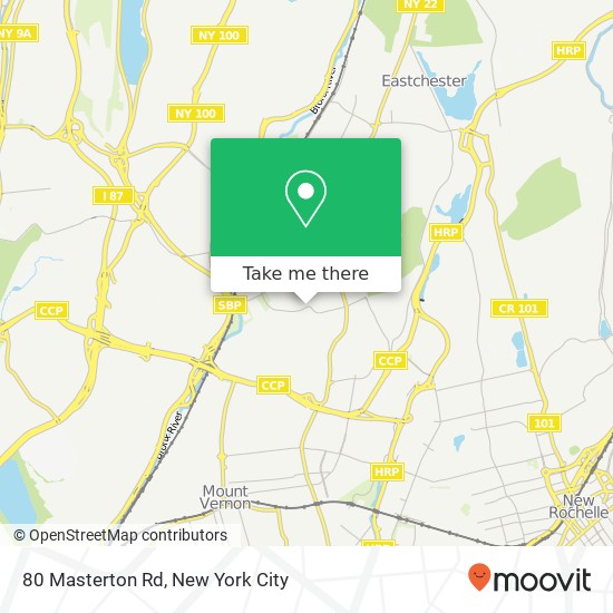 Mapa de 80 Masterton Rd, Bronxville, NY 10708