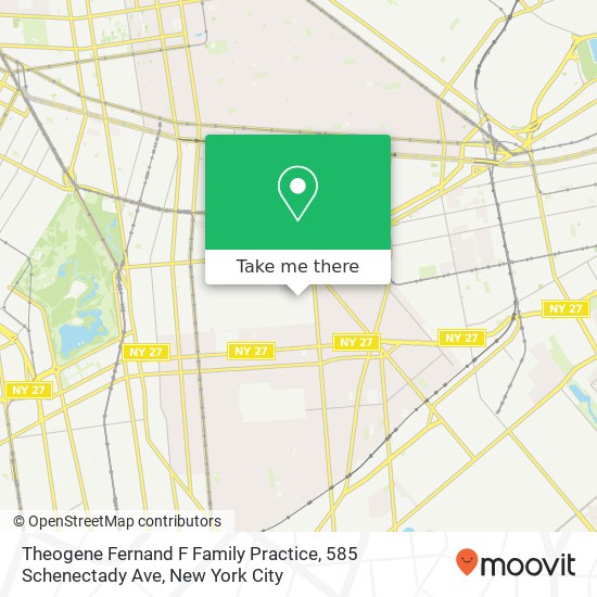 Theogene Fernand F Family Practice, 585 Schenectady Ave map